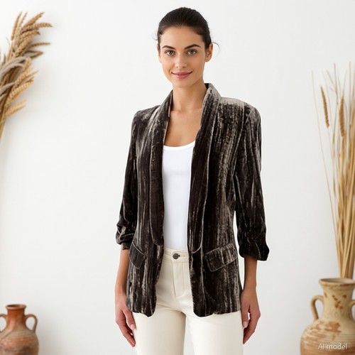 Vintage glam blazer grau samt - glam,