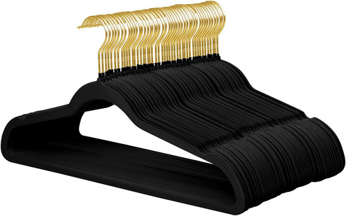 Samt kleiderbügel schwarz - 48,